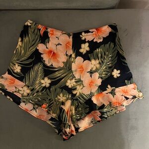 Floral Black Women's Shorts